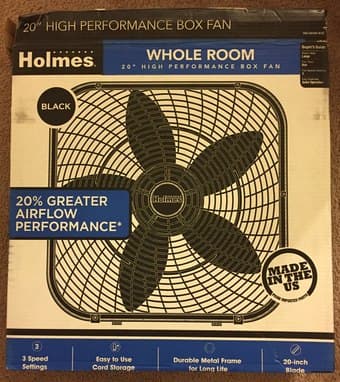 20 Inch Box Fan - Black 1