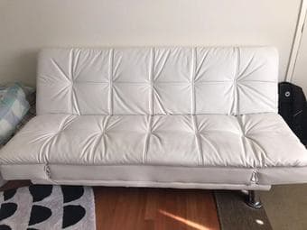 a white leather bed sofa for sale 1