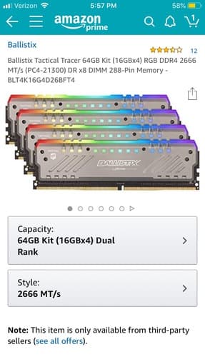 Ballistix Tactical Gaming Memory -64 GB - BRAND NEW 3