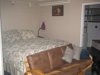 Furn large master bedroom w/priv bath in modern airy house with pool 3