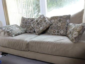 3 seater + 2 seater couch and cushions - $250 OBO 2