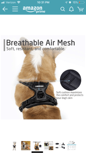 Sturdy “no pull” dog harness, small 2