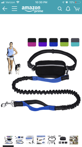 Hands-free dog running leash 1