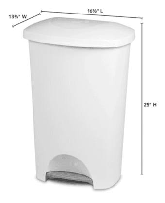 Sterilite® 44 Qt./11 Gal. Step-On Wastebasket - White (Palo Alto) 1