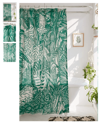Beautiful shower curtain with plant graphic 2