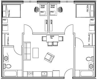 Summer sublet: Furnished room w/ ensuite bathroom in 2BR Apt on campus 3