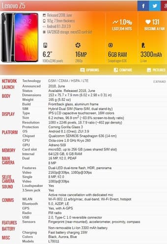 Lenovo cellphone  6G/64G  like new 2