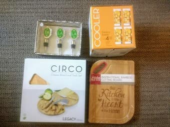 Kitchen items (glassware, serving ware, cutting board) for sale 1