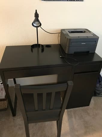 IKEA MALM Desk (black-brown) + chair 1