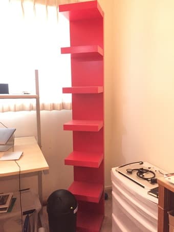 Tall Red Shelves 1
