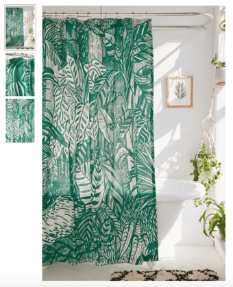 Beautiful shower curtain with plant graphic 2