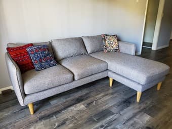 West Elm Sectional Couch Perfect Condition for Sale 2