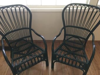 Moving out sale: black rattan armchair(s) 1