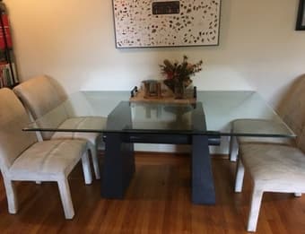 Glass top dining table 1