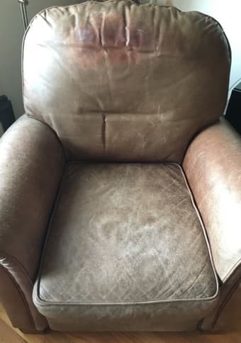 Brown leather reclining chair 3