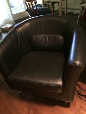IKEA leather arm chair 1