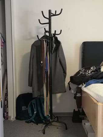 Sturdy Coat Rack Stand, Entryway Hall Tree Coat Tree black 1
