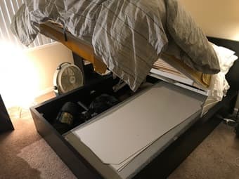 Ikea lift-up storage bed (AMAZING) and memory foam mattress 1