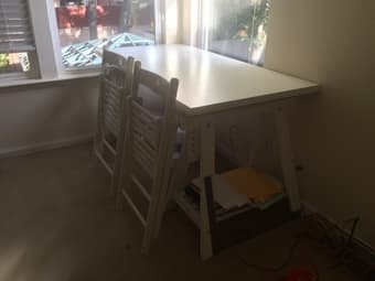 White Ikea Desk and Chairs 3
