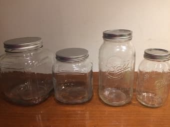 Set of Ball/Mason glass jars/containers 1