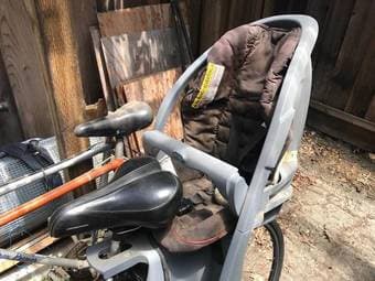 Two hybrid bikes with child seats and heavy duty locks, $150 OBO 1