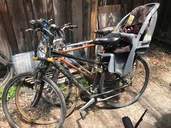Two hybrid bikes with child seats and heavy duty locks, $150 OBO 3