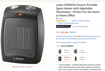 Lasko Fan + Heater 1