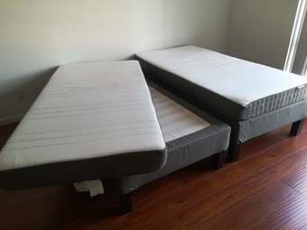 Twin size beds with base & mattress 2
