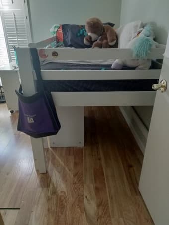 Kids loft bed with sliding desk and chest 3