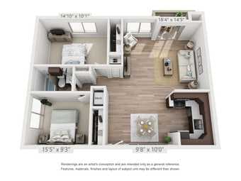 Palo Alto Plaza Apartment 2b1b中1间卧室招租（长租短租均可） 1