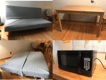 For Sale: dinner table, micro-oven and sleeper sofa all from IKEA 1