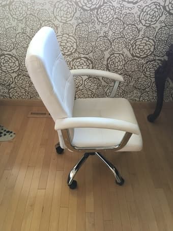 White Leather Office Chair 2