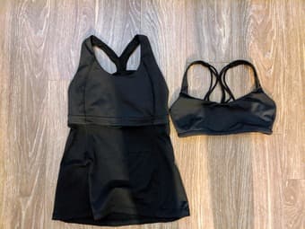 Lululemon Fast Track Tank and Bra - Black - Both in Size 6 1