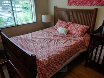 Nice dark wood bed frame (Queen)  ($50 OBO) 1