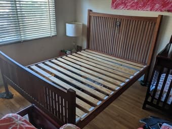 Nice dark wood bed frame (Queen)  ($50 OBO) 2