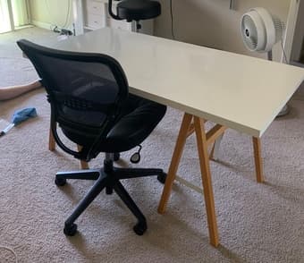 Huge west elm desk with ergonomic computer chair 1