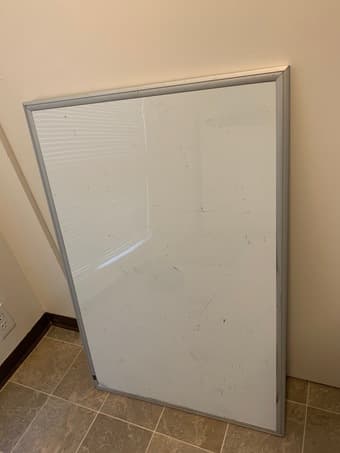 White board, Hole punch, Stand shelf, Microwave, Toaster 1