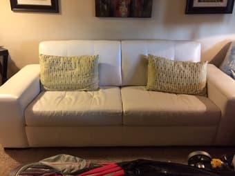 White leather sofa 1