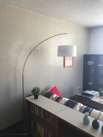 Brushed Nickel Modern Arc Floor Lamp 1