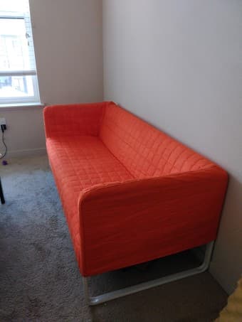Bright orange Ikea sofa! 2