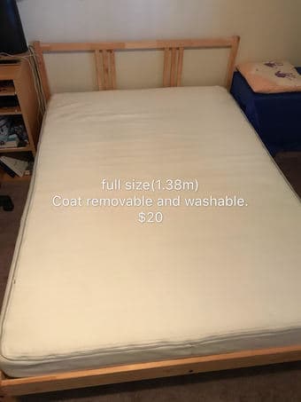 full size mattress, washable 1