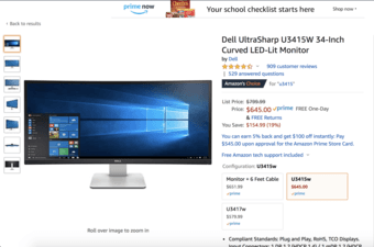 Dell UltraSharp U3415W 34-Inch Curved LED-Lit Monitor Palo Alto 戴尔曲面屏 1