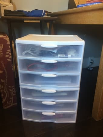 6 Drawer Tower Plastic Organizer Storage Office Cabinet 1
