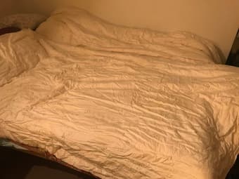 Clothes hamper, organizing boxes, and queen comforter 3