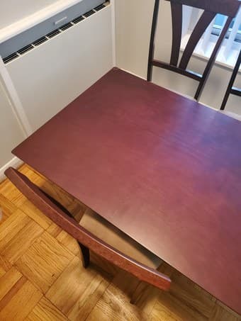 Solid wood espresso rectangular dining table (brand new) - $90 OBO 2