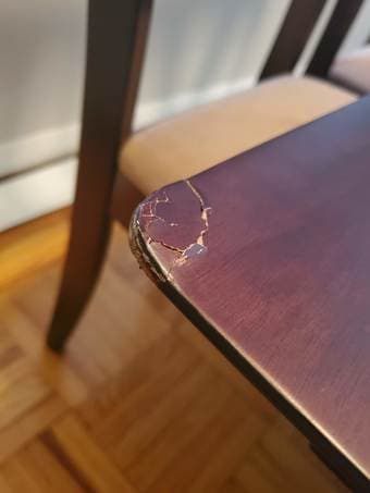 Solid wood espresso rectangular dining table (brand new) - $90 OBO 3