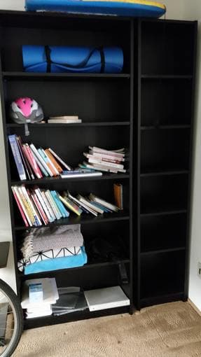 Queen bed + bedding, desk, shelves, closet organizers. WILL DELIVER :) 3