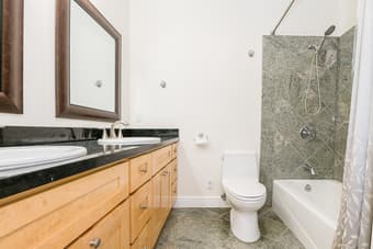 There are marble and solid hardwood flooring throughout the house. 3