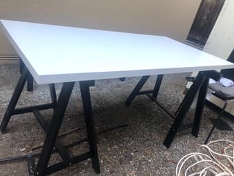 Ikea word and pearl white color light weight table 1