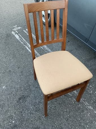 Wooden Foldable Chair with Cushion attached! 2